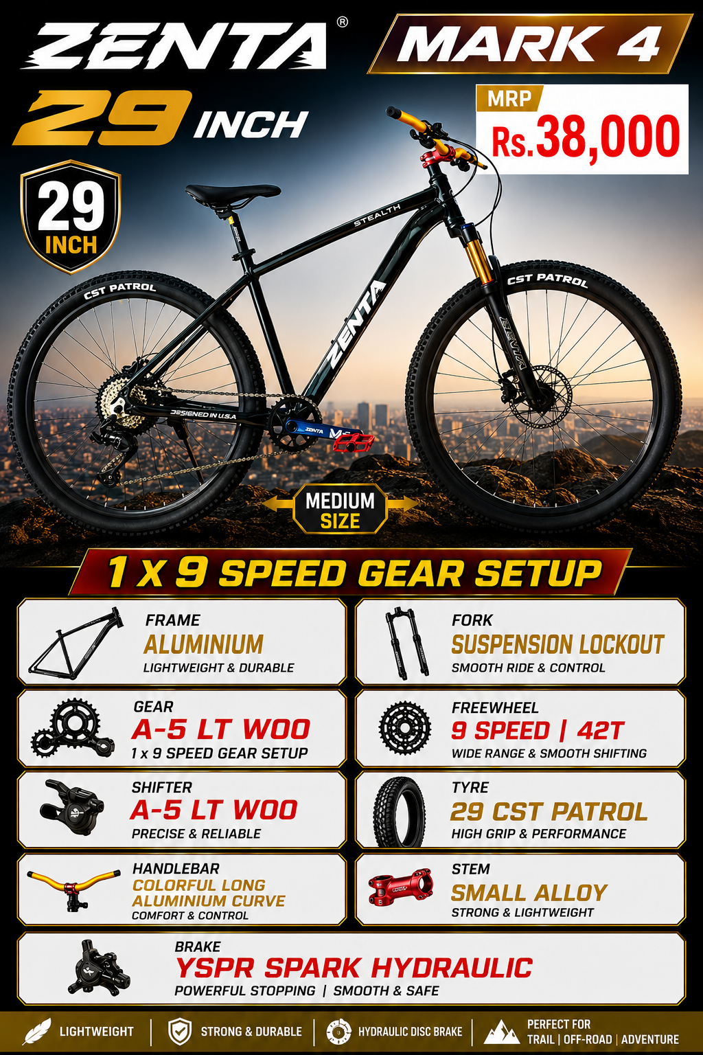 CYCLE 29 1-9 SPEED ZENTA MARK-4